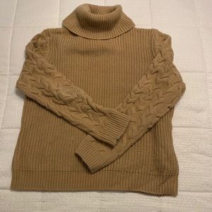 Forever 21 camel cable knit sweater